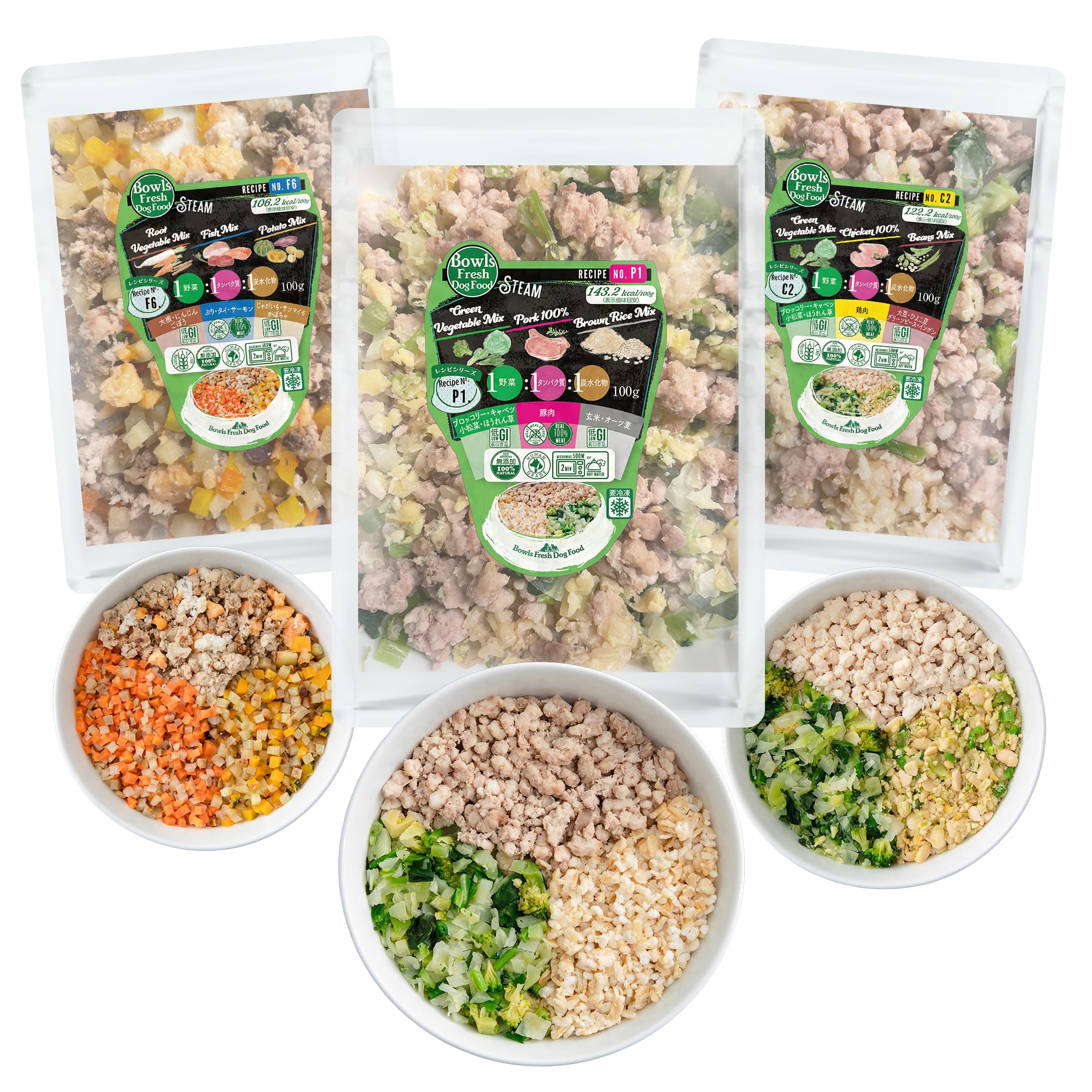 Amazon | [ ボウルズ フレッシュ ドッグ フード ] 冷凍 ブレンド 300g